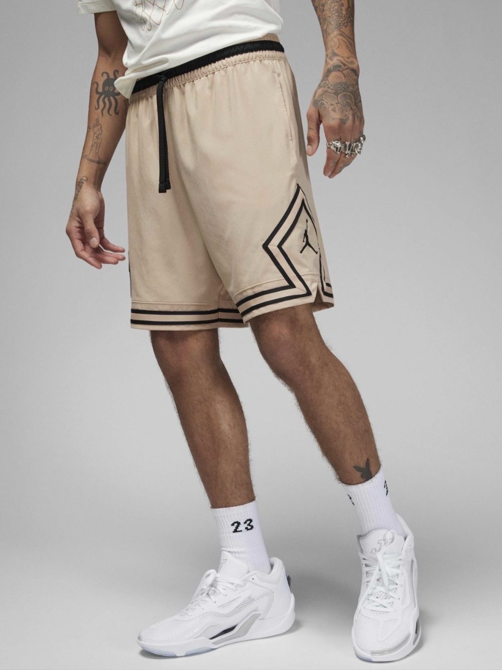 Jordan Dri-FIT Diamond Basketball Shorts Beige Black Men’s XL